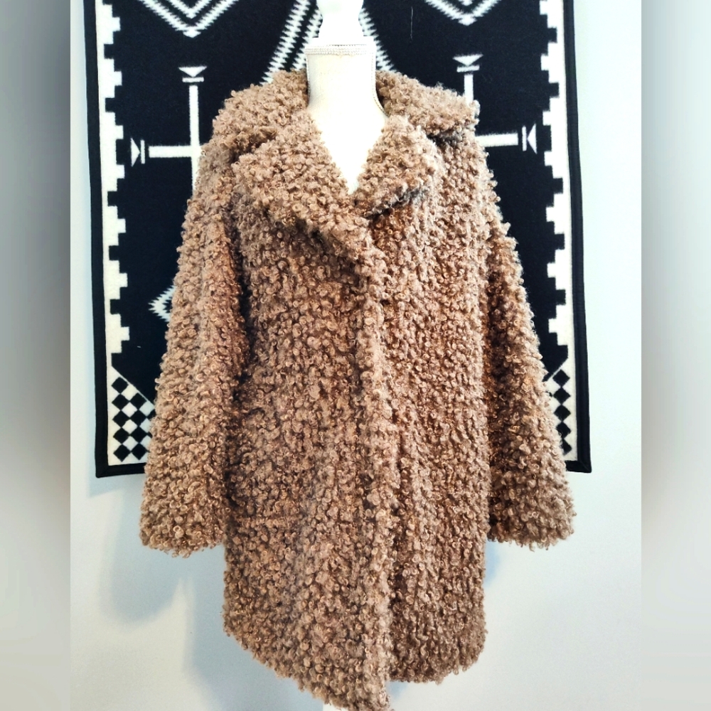 🧸EUC For the Republic Double Breasted Mid-Length Pea Overcoat, Caramel, Medium